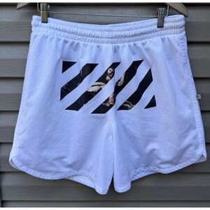 OffWhite Caravaggio Angel Arrow Mesh Shorts Large White